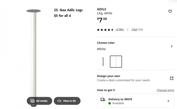 25. Ikea Adils 4 Leg $5.png