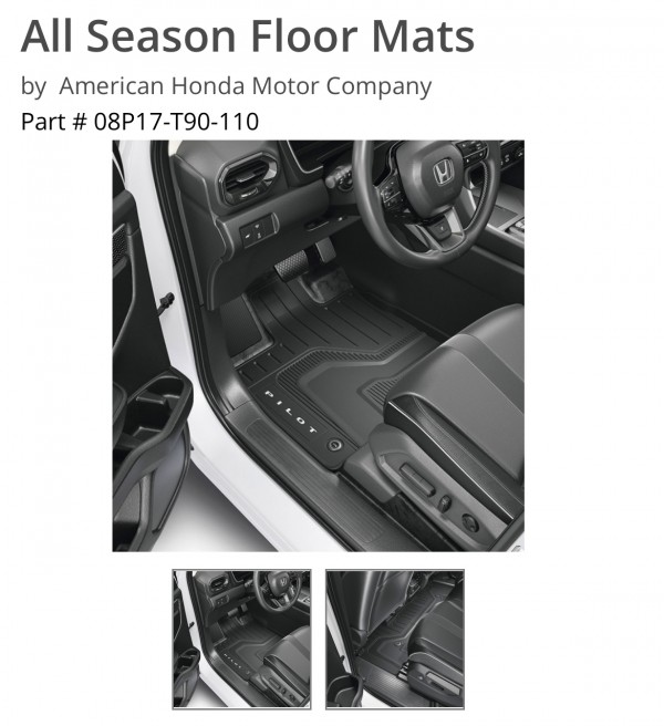 08P17-T90-110  Honda All Season Floor Mats (Pilot 2023